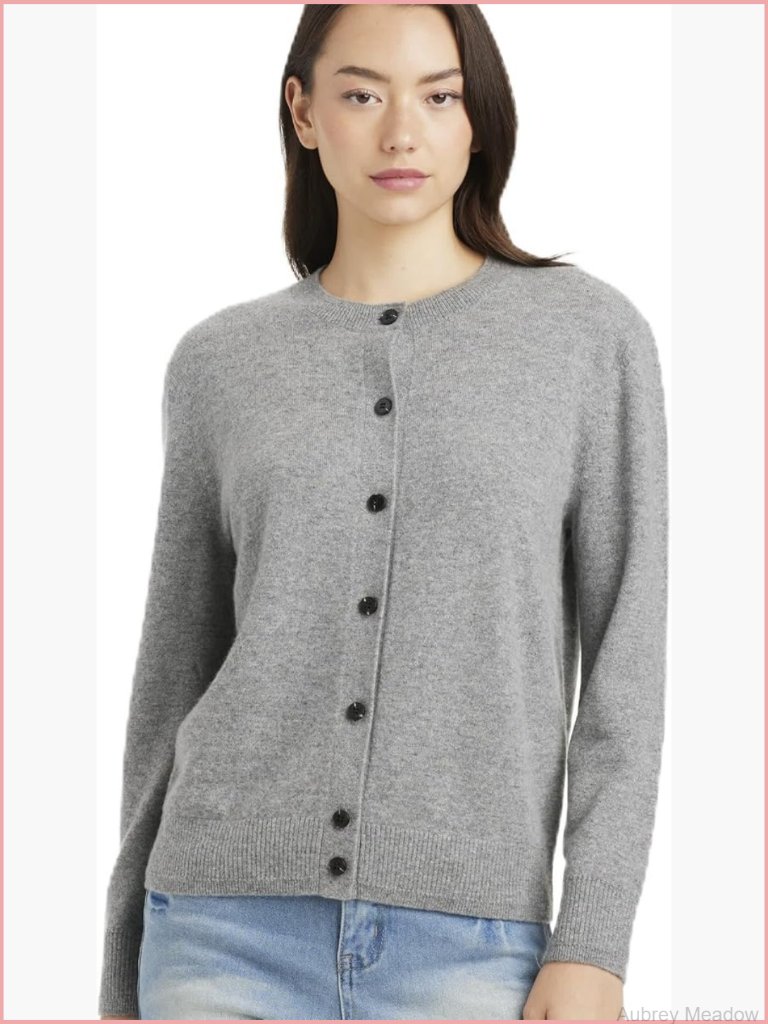 Women's Seamless Cashmere Cardigan - Soft Relaxed Fit Button Down